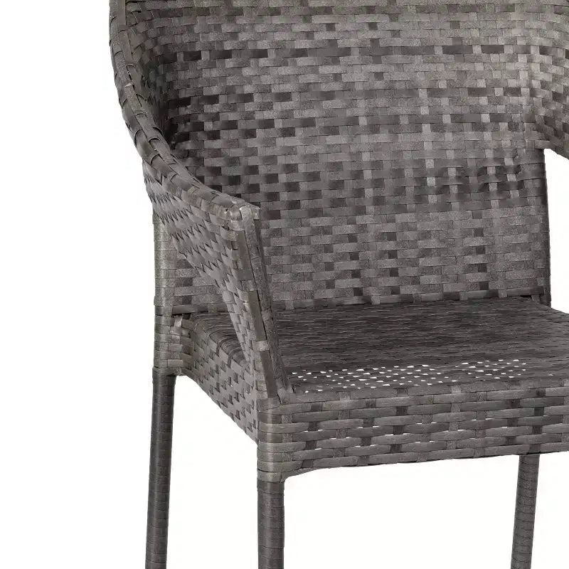 Flash Furniture Ethan Commercial Grade Stacking Patio Chair, All Weather PE Rattan Wicker Patio Dining Chair
