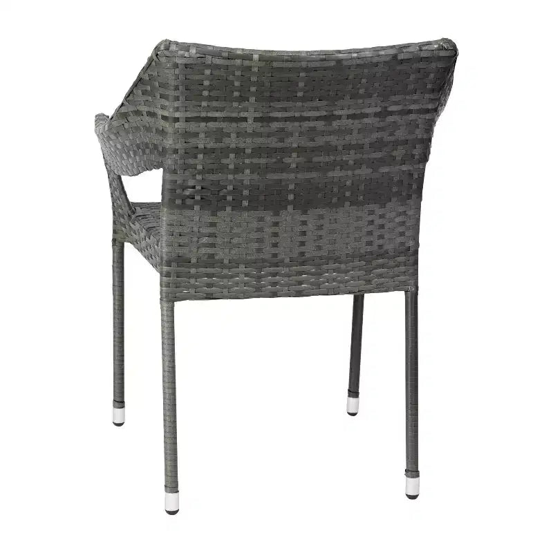 Flash Furniture Ethan Commercial Grade Stacking Patio Chair, All Weather PE Rattan Wicker Patio Dining Chair