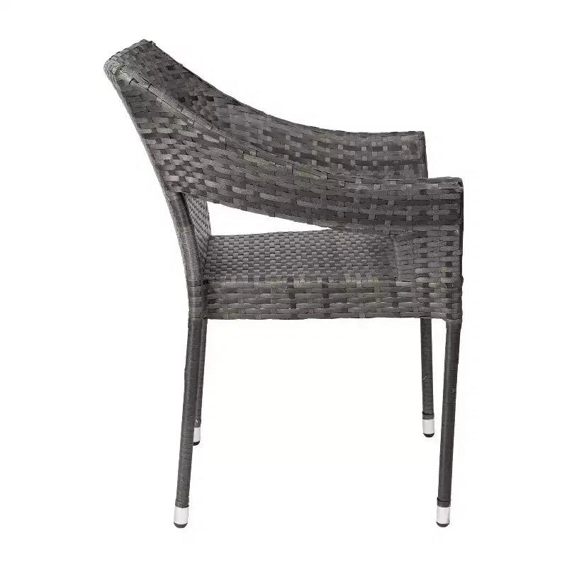 Flash Furniture Ethan Commercial Grade Stacking Patio Chair, All Weather PE Rattan Wicker Patio Dining Chair