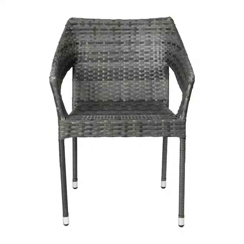 Flash Furniture Ethan Commercial Grade Stacking Patio Chair, All Weather PE Rattan Wicker Patio Dining Chair