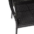 Flash Furniture Ethan Commercial Grade Stacking Patio Chair, All Weather PE Rattan Wicker Patio Dining Chair