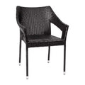 Flash Furniture Ethan Commercial Grade Stacking Patio Chair, All Weather PE Rattan Wicker Patio Dining Chair
