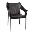 Flash Furniture Ethan Commercial Grade Stacking Patio Chair, All Weather PE Rattan Wicker Patio Dining Chair