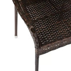 Flash Furniture Ethan Set of 4 Commercial Grade Stacking Patio Chairs, All Weather PE Rattan Wicker Patio Dining Chairs