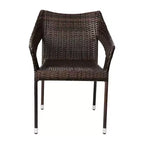 Flash Furniture Ethan Set of 4 Commercial Grade Stacking Patio Chairs, All Weather PE Rattan Wicker Patio Dining Chairs