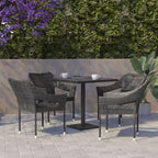 Flash Furniture Ethan Set of 4 Commercial Grade Stacking Patio Chairs, All Weather PE Rattan Wicker Patio Dining Chairs