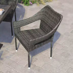 Flash Furniture Ethan Set of 4 Commercial Grade Stacking Patio Chairs, All Weather PE Rattan Wicker Patio Dining Chairs