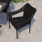 Flash Furniture Ethan Set of 4 Commercial Grade Stacking Patio Chairs, All Weather PE Rattan Wicker Patio Dining Chairs
