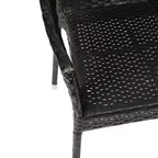 Flash Furniture Ethan Set of 4 Commercial Grade Stacking Patio Chairs, All Weather PE Rattan Wicker Patio Dining Chairs