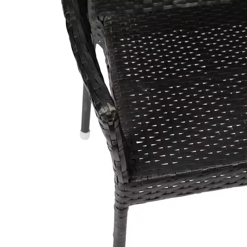 Flash Furniture Ethan Set of 4 Commercial Grade Stacking Patio Chairs, All Weather PE Rattan Wicker Patio Dining Chairs