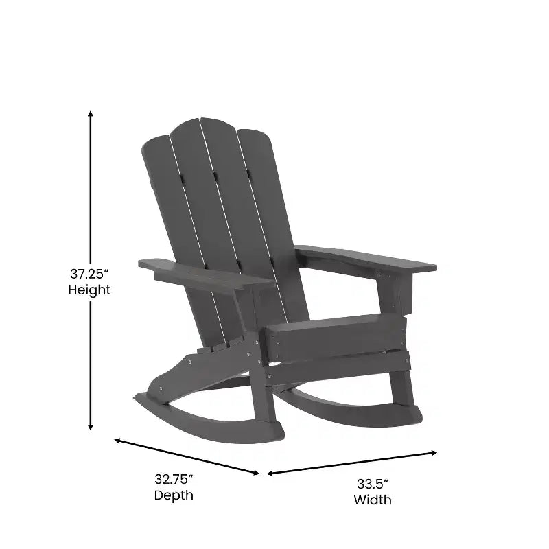 Merrick Lane HDPE Adirondack Chair with Cup Holder and Pull Out Ottoman, All-Weather HDPE Indoor/Outdoor Chair