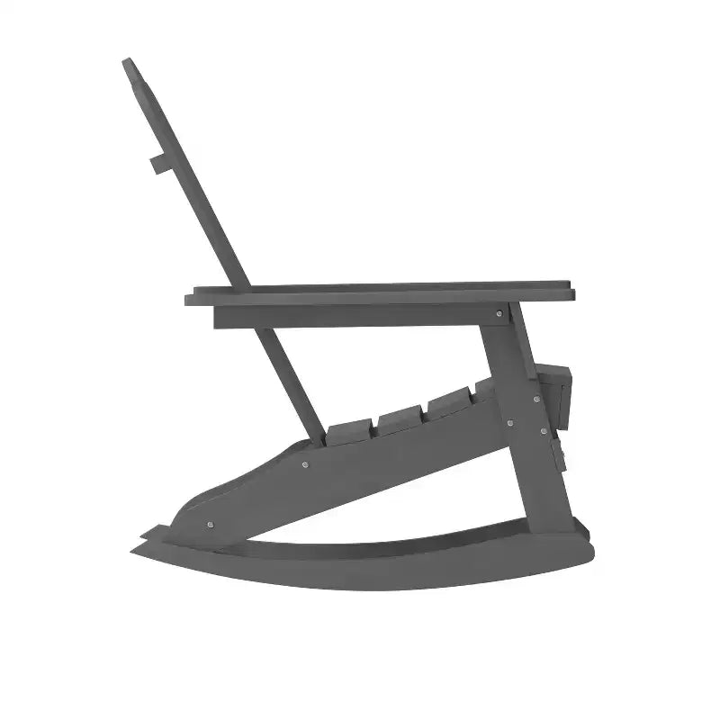 Merrick Lane HDPE Adirondack Chair with Cup Holder and Pull Out Ottoman, All-Weather HDPE Indoor/Outdoor Chair
