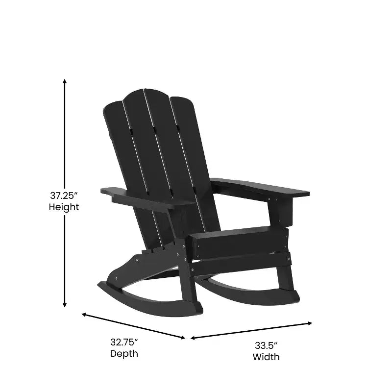 Merrick Lane HDPE Adirondack Chair with Cup Holder and Pull Out Ottoman, All-Weather HDPE Indoor/Outdoor Chair