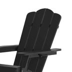 Merrick Lane HDPE Adirondack Chair with Cup Holder and Pull Out Ottoman, All-Weather HDPE Indoor/Outdoor Chair