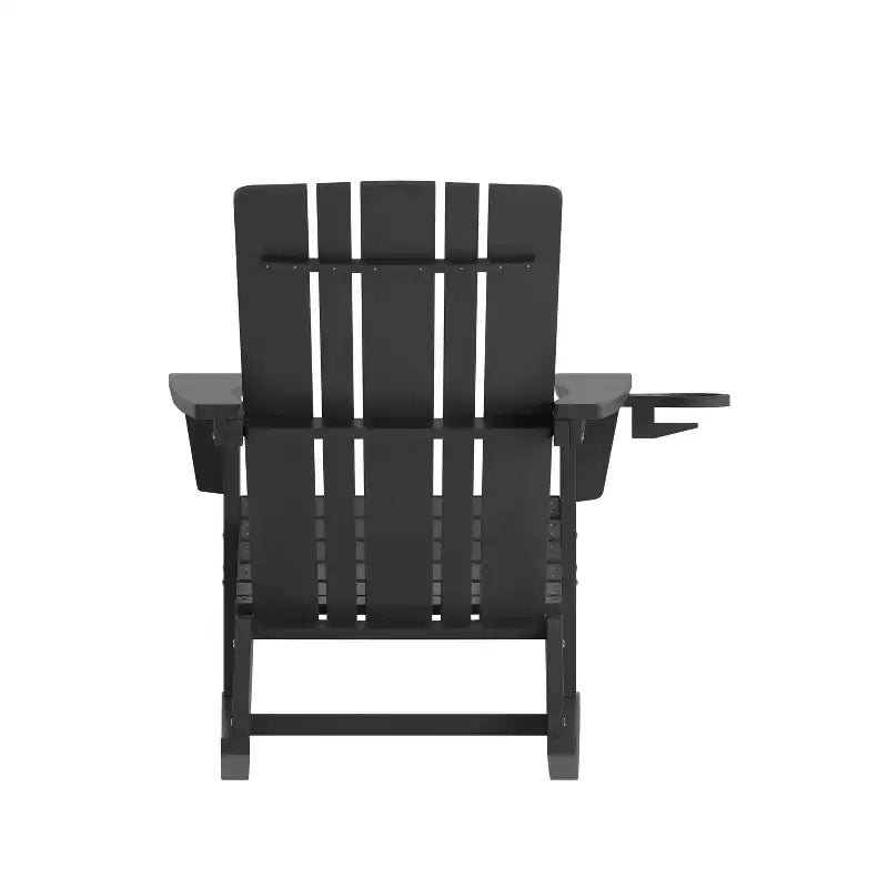 Emma e Oliver Set di 2 sedie a dondolo Adirondack con portabicchieri, sedie a dondolo Adirondack in HDPE resistenti alle intemperie