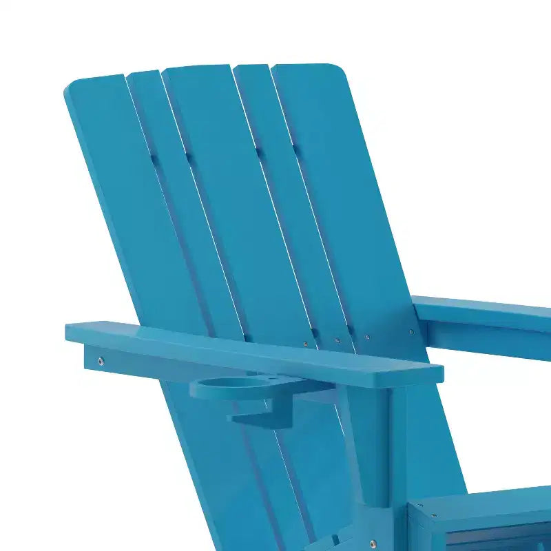 Emma e Oliver Set di 2 sedie a dondolo Adirondack con portabicchieri, sedie a dondolo Adirondack in HDPE resistenti alle intemperie