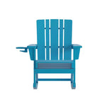 Emma e Oliver Set di 2 sedie a dondolo Adirondack con portabicchieri, sedie a dondolo Adirondack in HDPE resistenti alle intemperie