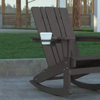 Emma e Oliver Set di 2 sedie a dondolo Adirondack con portabicchieri, sedie a dondolo Adirondack in HDPE resistenti alle intemperie