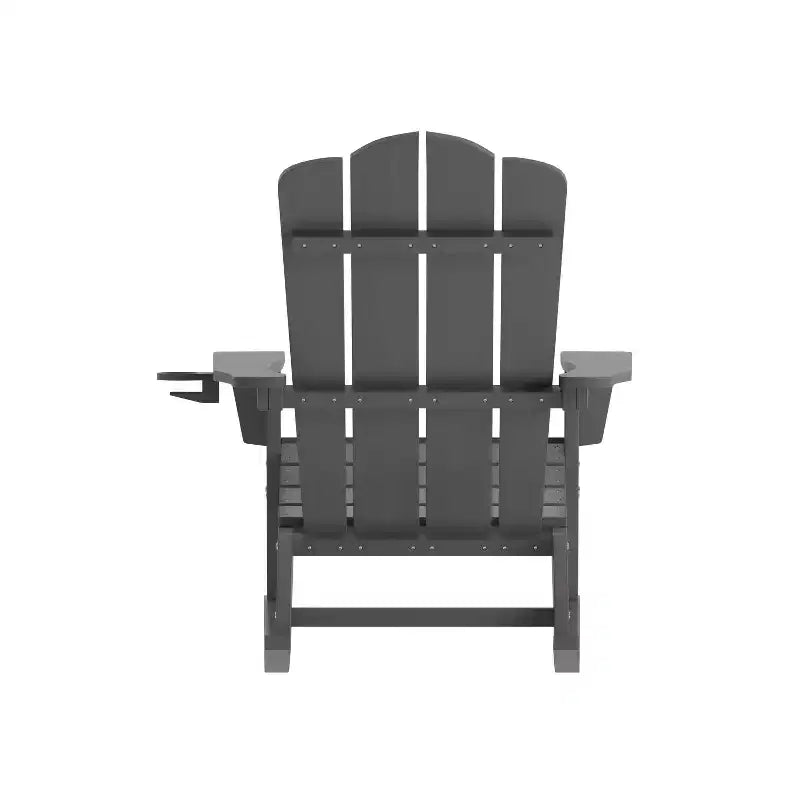 Emma e Oliver Set di 2 sedie a dondolo Adirondack con portabicchieri, sedie a dondolo Adirondack in HDPE resistenti alle intemperie