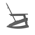 Emma e Oliver Set di 2 sedie a dondolo Adirondack con portabicchieri, sedie a dondolo Adirondack in HDPE resistenti alle intemperie