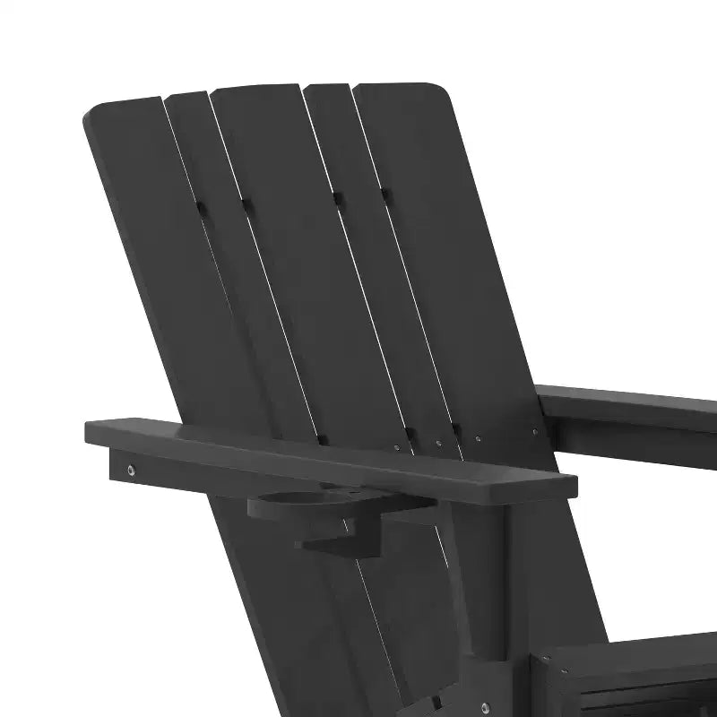 Emma e Oliver Set di 2 sedie a dondolo Adirondack con portabicchieri, sedie a dondolo Adirondack in HDPE resistenti alle intemperie