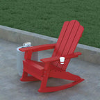 Emma e Oliver Set di 2 sedie a dondolo Adirondack con portabicchieri, sedie a dondolo Adirondack in HDPE resistenti alle intemperie