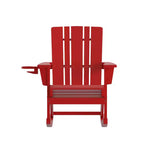 Emma e Oliver Set di 2 sedie a dondolo Adirondack con portabicchieri, sedie a dondolo Adirondack in HDPE resistenti alle intemperie