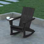 Emma e Oliver Set di 2 sedie a dondolo Adirondack con portabicchieri, sedie a dondolo Adirondack in HDPE resistenti alle intemperie