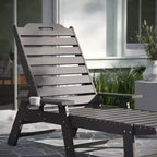 Merrick Lane Gaylord Set of 2 Adjustable Adirondack Loungers with Cup Holders- All-Weather Indoor/Outdoor HDPE Lounge Chairs