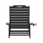 Merrick Lane Gaylord Set of 2 Adjustable Adirondack Loungers with Cup Holders- All-Weather Indoor/Outdoor HDPE Lounge Chairs