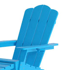 Merrick Lane HDPE Adirondack Chair with Cup Holder and Pull Out Ottoman, All-Weather HDPE Indoor/Outdoor Lounge Chair
