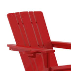 Merrick Lane HDPE Adirondack Chair with Cup Holder and Pull Out Ottoman, All-Weather HDPE Indoor/Outdoor Lounge Chair