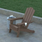 Emma and Oliver Set di 2 sedie Adirondack con portabicchieri, sedie Adirondack in HDPE resistenti alle intemperie