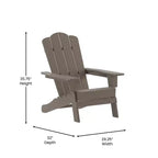 Emma and Oliver Set di 2 sedie Adirondack con portabicchieri, sedie Adirondack in HDPE resistenti alle intemperie
