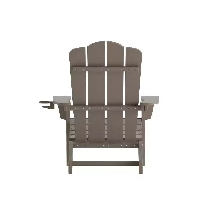 Emma and Oliver Set di 2 sedie Adirondack con portabicchieri, sedie Adirondack in HDPE resistenti alle intemperie