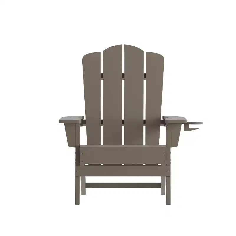 Emma and Oliver Set di 2 sedie Adirondack con portabicchieri, sedie Adirondack in HDPE resistenti alle intemperie