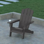 Emma and Oliver Set di 2 sedie Adirondack con portabicchieri, sedie Adirondack in HDPE resistenti alle intemperie