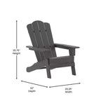 Emma and Oliver Set di 2 sedie Adirondack con portabicchieri, sedie Adirondack in HDPE resistenti alle intemperie