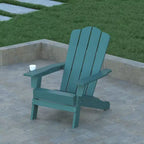 Emma and Oliver Set di 2 sedie Adirondack con portabicchieri, sedie Adirondack in HDPE resistenti alle intemperie