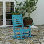 Merrick Lane Contemporary Rocking Chair, All-Weather HDPE Indoor/Outdoor Rocker