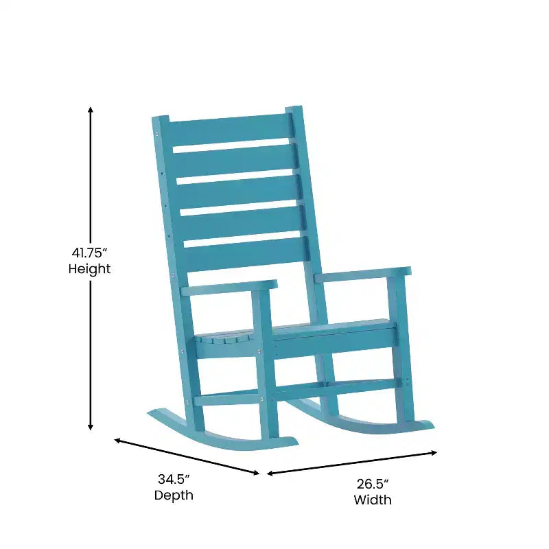 Merrick Lane Contemporary Rocking Chair, All-Weather HDPE Indoor/Outdoor Rocker