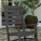 Merrick Lane Contemporary Rocking Chair, All-Weather HDPE Indoor/Outdoor Rocker
