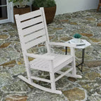 Merrick Lane Contemporary Rocking Chair, All-Weather HDPE Indoor/Outdoor Rocker