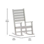 Merrick Lane Contemporary Rocking Chair, All-Weather HDPE Indoor/Outdoor Rocker
