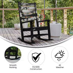 Merrick Lane Contemporary Rocking Chair, All-Weather HDPE Indoor/Outdoor Rocker