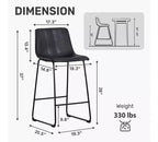FERPIT Modern Faux Leather Counter Bar Stools Upholstered with Metal Frame 2 Pack