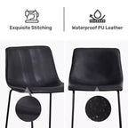 FERPIT Modern Faux Leather Counter Bar Stools Upholstered with Metal Frame 2 Pack