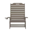 Flash Furniture Monterey Sedia a Sdraio Regolabile Adirondack con Portabicchieri - Sedia da Giardino in HDPE per Interni ed Esterni Resistente alle Intemperie