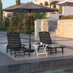 Flash Furniture Monterey Sedia a Sdraio Regolabile Adirondack con Portabicchieri - Sedia da Giardino in HDPE per Interni ed Esterni Resistente alle Intemperie