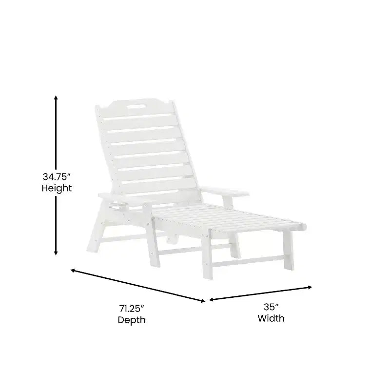 Flash Furniture Monterey Sedia a Sdraio Regolabile Adirondack con Portabicchieri - Sedia da Giardino in HDPE per Interni ed Esterni Resistente alle Intemperie